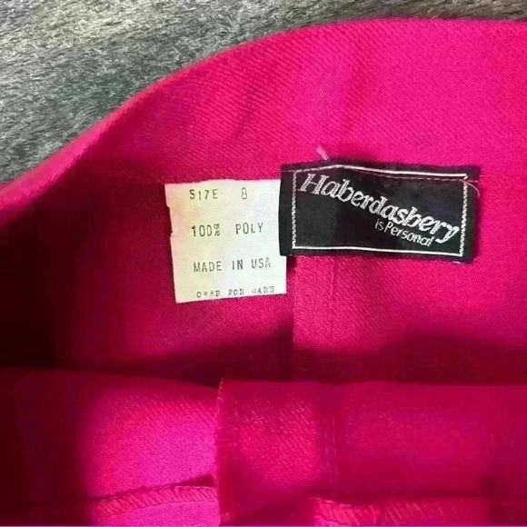 Vintage 70/80s Leslie Fay Haberdashery Hot Pink Polyester Pants NWT - Picture 3 of 8